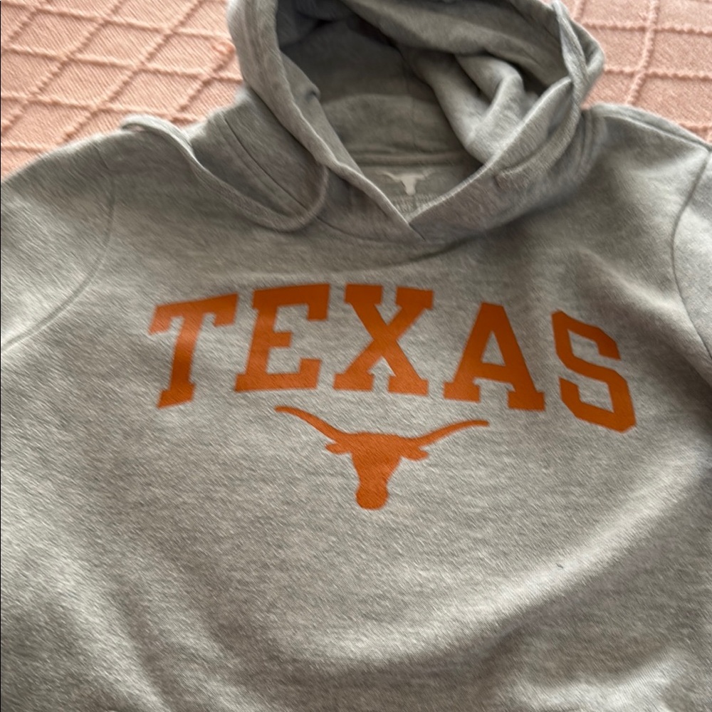 Gray Texas Hoodie with Orange Print
